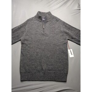 Sperry Premium Mens Charcoal Heather Wool Blend Quarter Zip Sweater SP522 New M